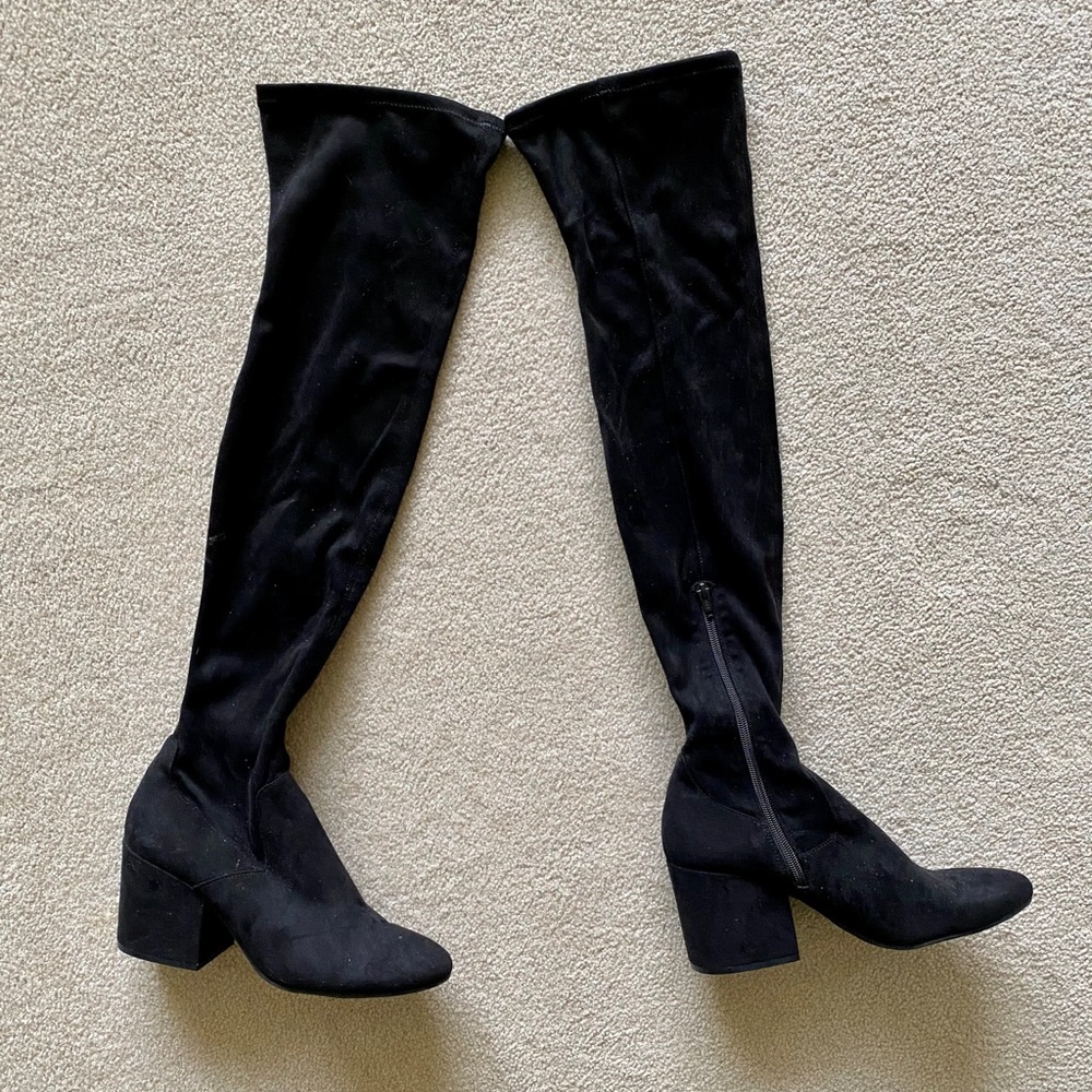 DV Over-the-Knee Faux Suede Block Heel Boots